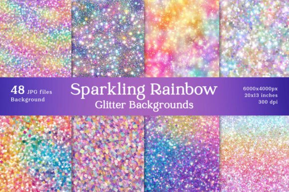 48 Sparkling Rainbow Glitter Backgrounds: A Digital Asset Deep Dive