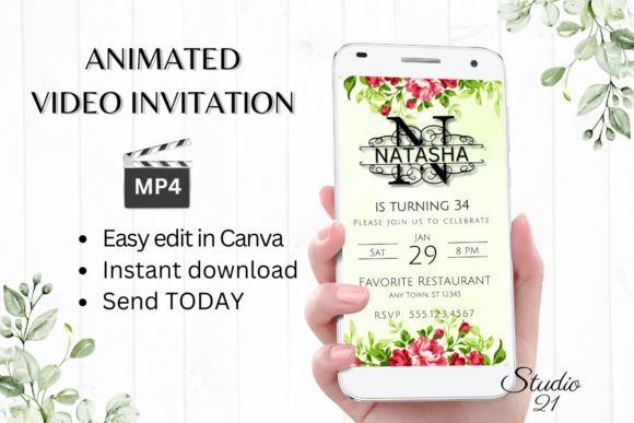 Animated Invitation (Monogram Letter N): A Dynamic Digital Template