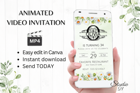 Animated Invitation (Monogram Letter O): Your Quick Digital Evite Solution