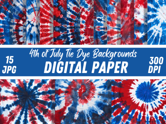Celebrate with 4th of July Tie Dye Paper Backgrounds
