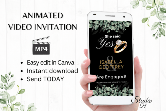 Classic Engagement Announcement W1409B: A Digital Template Guide