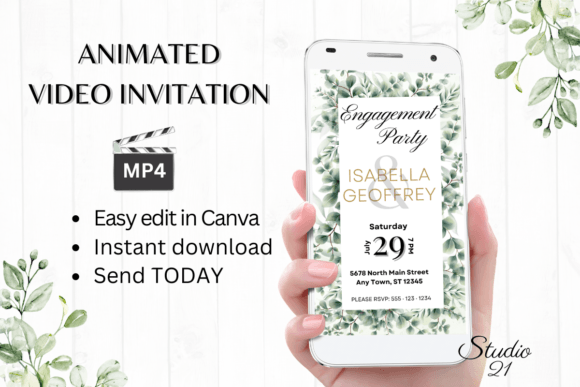 Classic Engagement Party Invite W1400: Effortless Elegance
