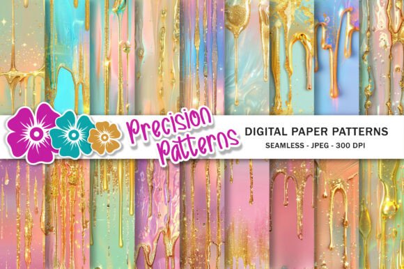 Elevate Your Designs with Dripping Gold and Pastel Backgrounds