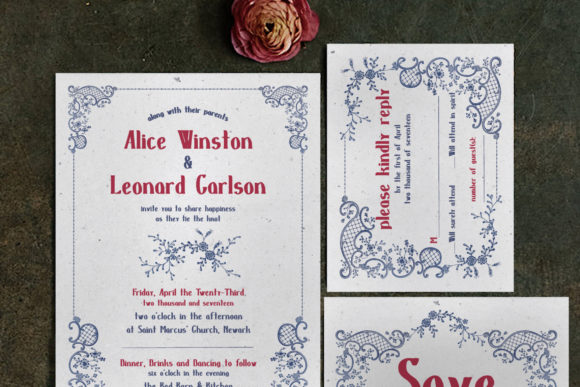 Embroidery Wedding Invitation Suite: A Complete Design Package