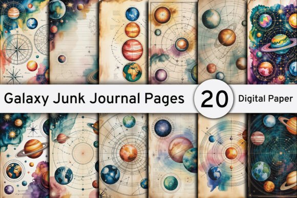 Galaxy Junk Journal Page Backgrounds: Your Cosmic Design Toolkit