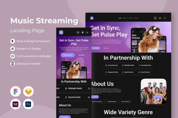 Pulse Play V2: Elevate Your Music Streaming Landing Page