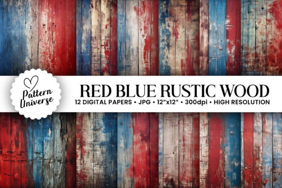 Red Blue Grunge Wooden Backgrounds for Bold Projects