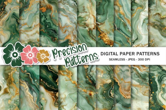 Sage Green Gold Marble Junk Backgrounds: A Designer's Asset