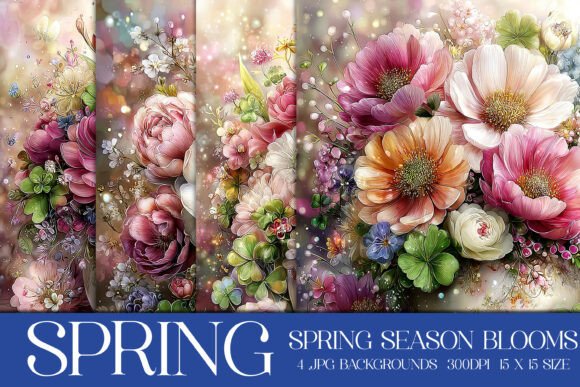 Spring Season Blooms Backgrounds, S4: A Fresh Canvas for Creatives