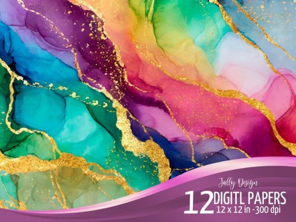 Transform Your Designs with Rainbow Alcohol Ink Luxury Backgrounds