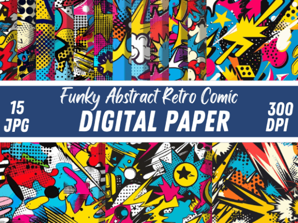 Unleash Groovy Vibes: Funky Abstract Retro Comic Backgrounds