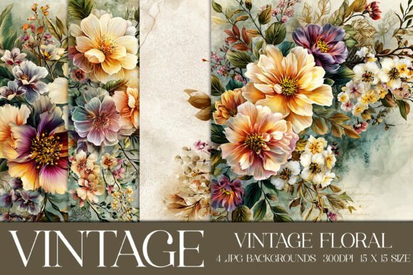 Unleash Timeless Charm with Vintage Floral Backgrounds, S10