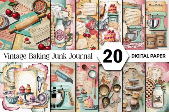 Vintage Baking Junk Journal Backgrounds: A Sweet Retreat for Creatives